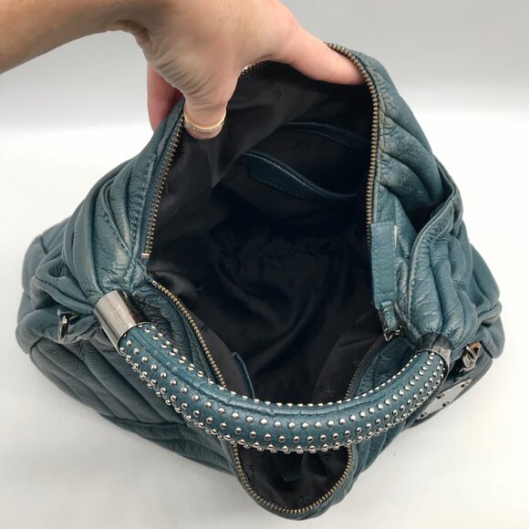 Kenneth Cole Blue Quilted Leather Hobo Bag - Picture 11 of 11